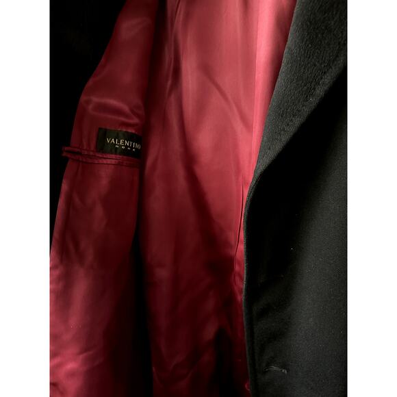 Men’s Valentino Roma Vintage Cashmere Long Overcoat Black Coat good condition - Picture 11 of 12